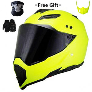 Mate black Dual Sport Off Road Motorcycle helmet Dirt Bike ATV D.O.T certified (M, Blue) full face casco for moto sport