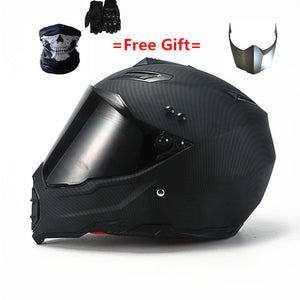 Mate black Dual Sport Off Road Motorcycle helmet Dirt Bike ATV D.O.T certified (M, Blue) full face casco for moto sport