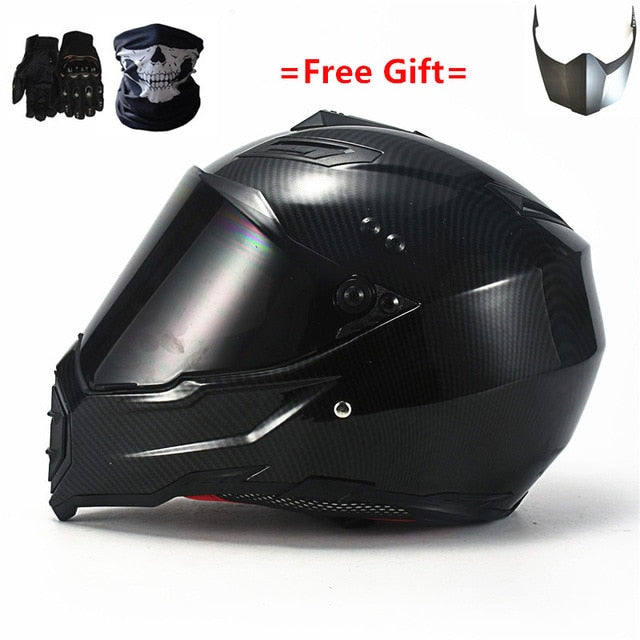 Mate black Dual Sport Off Road Motorcycle helmet Dirt Bike ATV D.O.T certified (M, Blue) full face casco for moto sport