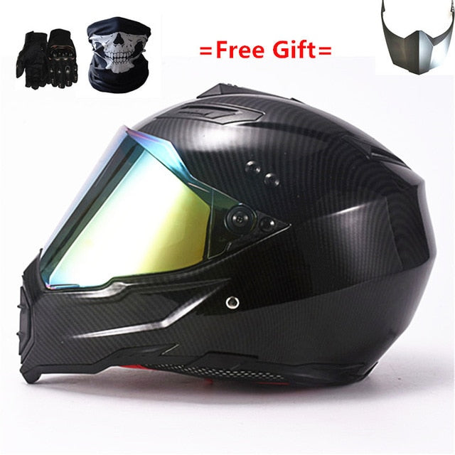 Mate black Dual Sport Off Road Motorcycle helmet Dirt Bike ATV D.O.T certified (M, Blue) full face casco for moto sport