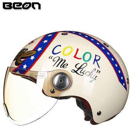 BEON Men Women Motorcycle Helmet Chopper 3/4 Open Face Vintage Helmet Moto Casque Casco Capacete  Scooter Motorbike Helmet