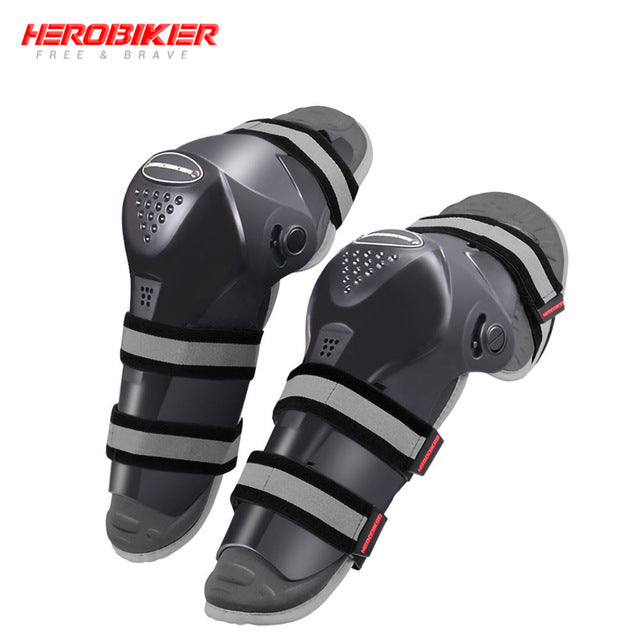 HEROBIKER Motorcycle Knee Pads Motocross Knee Protector Guard Moto Knee Protector Protective Gear Motorbike Ridng Knee Black