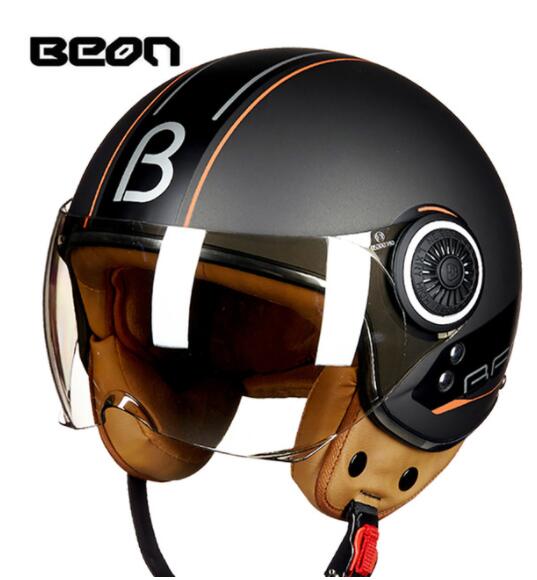 BEON Men Women Motorcycle Helmet Chopper 3/4 Open Face Vintage Helmet Moto Casque Casco Capacete  Scooter Motorbike Helmet