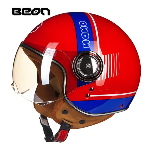 BEON Men Women Motorcycle Helmet Chopper 3/4 Open Face Vintage Helmet Moto Casque Casco Capacete  Scooter Motorbike Helmet