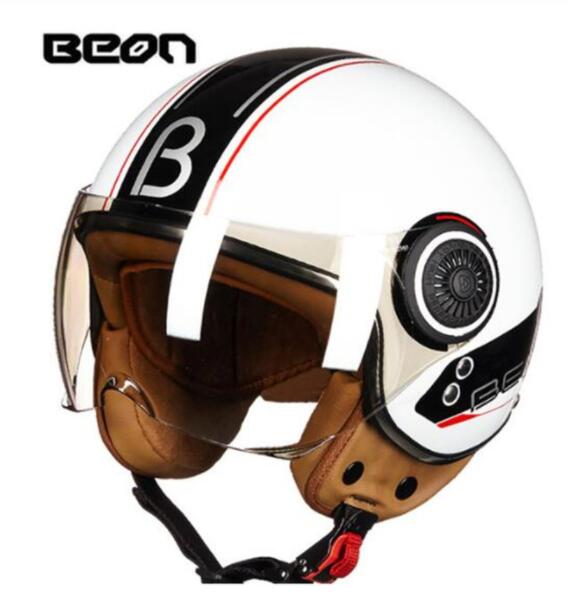 BEON Men Women Motorcycle Helmet Chopper 3/4 Open Face Vintage Helmet Moto Casque Casco Capacete  Scooter Motorbike Helmet