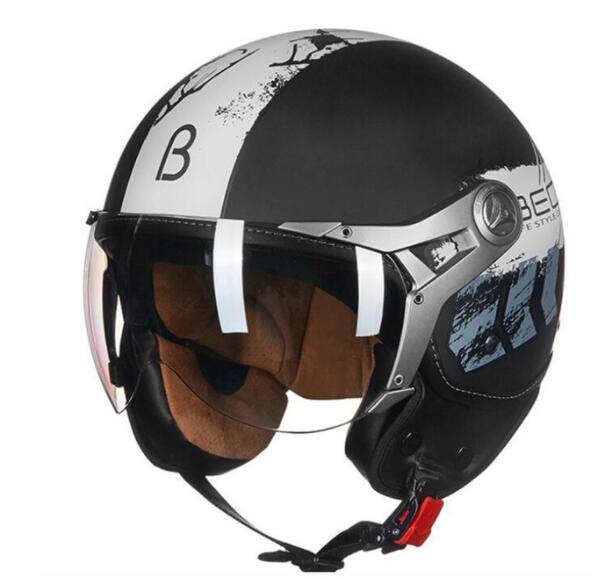 BEON Men Women Motorcycle Helmet Chopper 3/4 Open Face Vintage Helmet Moto Casque Casco Capacete  Scooter Motorbike Helmet