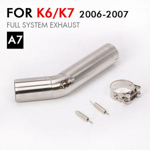 Motorcycle K6 K7 K8 GSXR600 GSXR750 Exhaust Middle Link Pipe Stainless Steel k11 GSXR 1000 Connect Mid Pipe