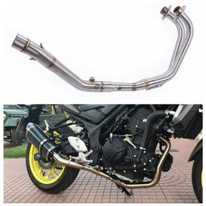 Motorcycle Muffler Middle Pipe Full System Exhaust Slip-On Connector Adapter for Yamaha MT03 MT-03 YZF R3 R25 YZF-R3