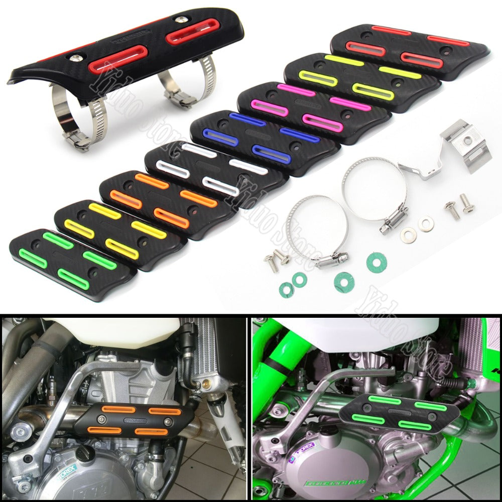 motocross exhaust pipe protection cover motocross Universal Mid Exhaust system connector Protector guardAnti-scalding protection