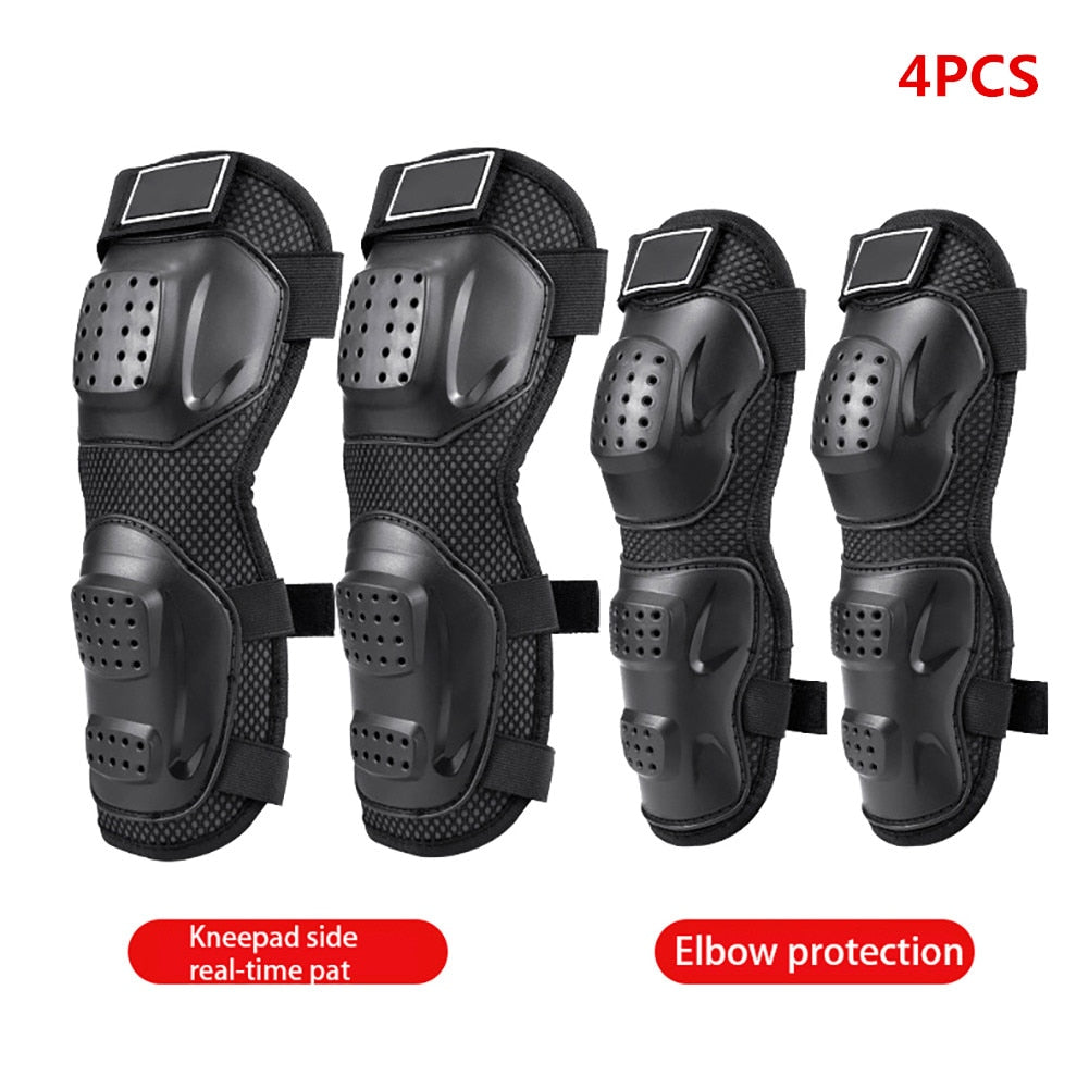 4Pcs Motorcycle Knee Guard Knee Protector Support Knee Pads Safety Protective Gear Universal Motocross Cycling Elbow Protector