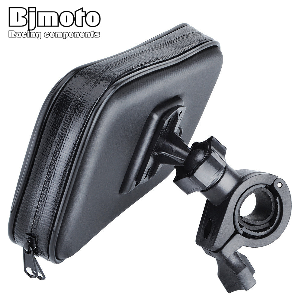 Bjmoto waterproof Motorcycle motocross Bike ATV 3.5-6.2" for 22-32mm handlbar Cell Phone GPS 360 rotating Mount Holder Charger