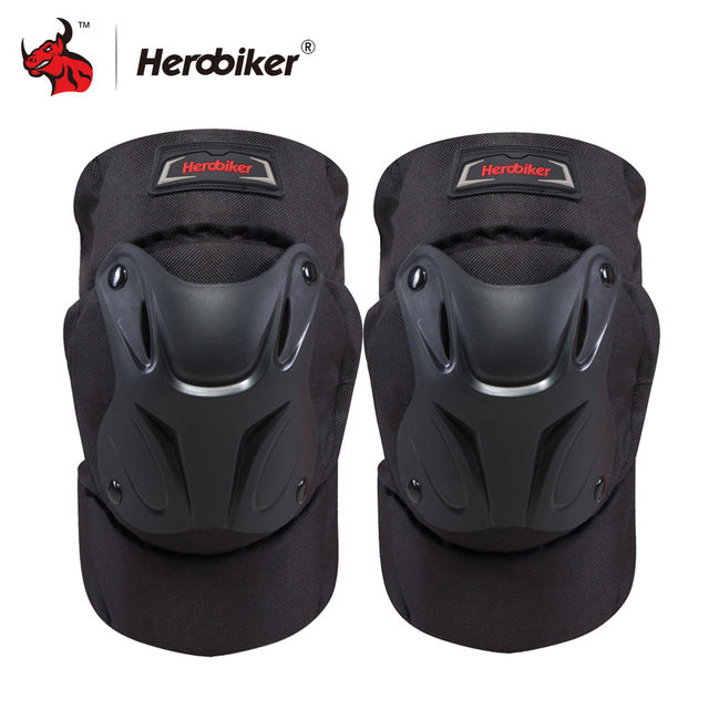 HEROBIKER Motorcycle Knee Pads Motocross Knee Protector Guard Moto Knee Protector Protective Gear Motorbike Ridng Knee Black