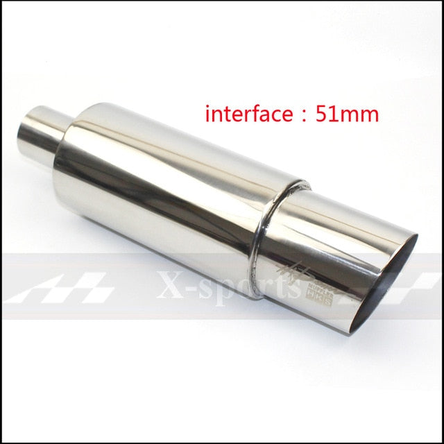 Car motorbike Exhaust systems Muffler Tip Universal Stainless steel ID 51MM 57MM 63MM outlet 89mm Silencer tail pipe mufflers