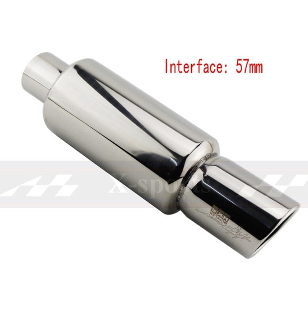 Car motorbike Exhaust systems Muffler Tip Universal Stainless steel ID 51MM 57MM 63MM outlet 89mm Silencer tail pipe mufflers