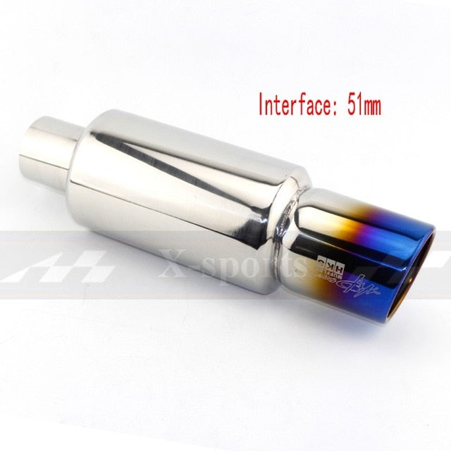 Car motorbike Exhaust systems Muffler Tip Universal Stainless steel ID 51MM 57MM 63MM outlet 89mm Silencer tail pipe mufflers