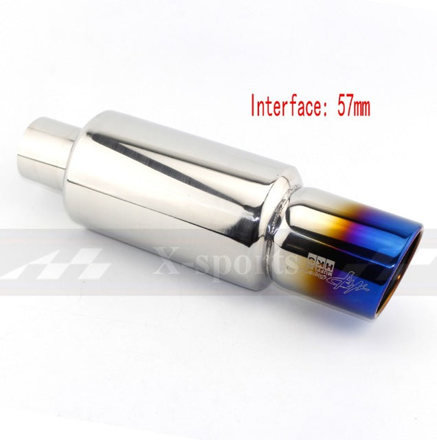 Car motorbike Exhaust systems Muffler Tip Universal Stainless steel ID 51MM 57MM 63MM outlet 89mm Silencer tail pipe mufflers