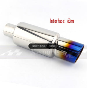 Car motorbike Exhaust systems Muffler Tip Universal Stainless steel ID 51MM 57MM 63MM outlet 89mm Silencer tail pipe mufflers