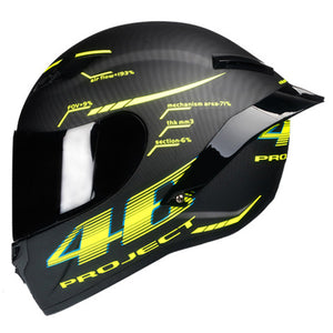 Full Face Carbon Fiber Motorcycle Helmet Professional Racing Helmet Kask DOT Rainbow Visor Motocross Off Road Touring