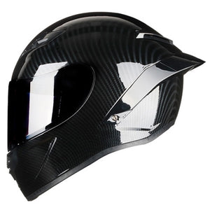 Full Face Carbon Fiber Motorcycle Helmet Professional Racing Helmet Kask DOT Rainbow Visor Motocross Off Road Touring