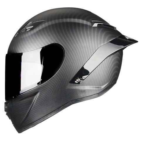 Full Face Carbon Fiber Motorcycle Helmet Professional Racing Helmet Kask DOT Rainbow Visor Motocross Off Road Touring