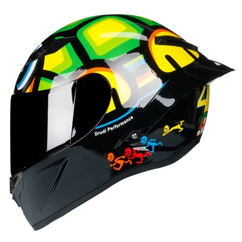 Full Face Carbon Fiber Motorcycle Helmet Professional Racing Helmet Kask DOT Rainbow Visor Motocross Off Road Touring