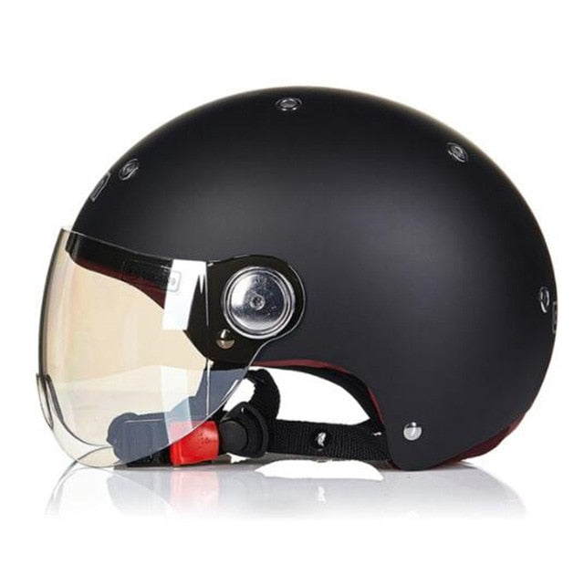 BEON Men Women Motorcycle Helmet Chopper 3/4 Open Face Vintage Helmet Moto Casque Casco Capacete  Scooter Motorbike Helmet