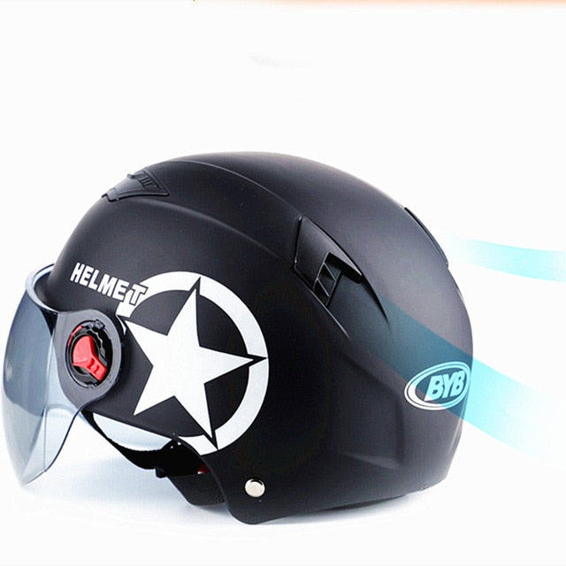 Motorcycle Helmet Scooter Bike Open Face Half Baseball Cap Anti-UV Safety Hard Hat Motocross Helmet Multiple Color Protect