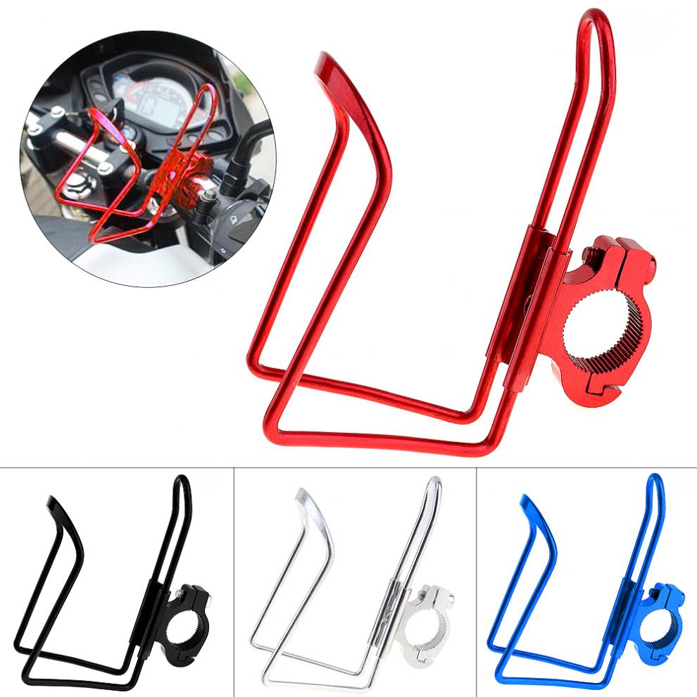 4 Colors Aluminum Alloy Motorcycle Bottle Cage with Clamp and Curved Arm for Motorcycle and Bicycle