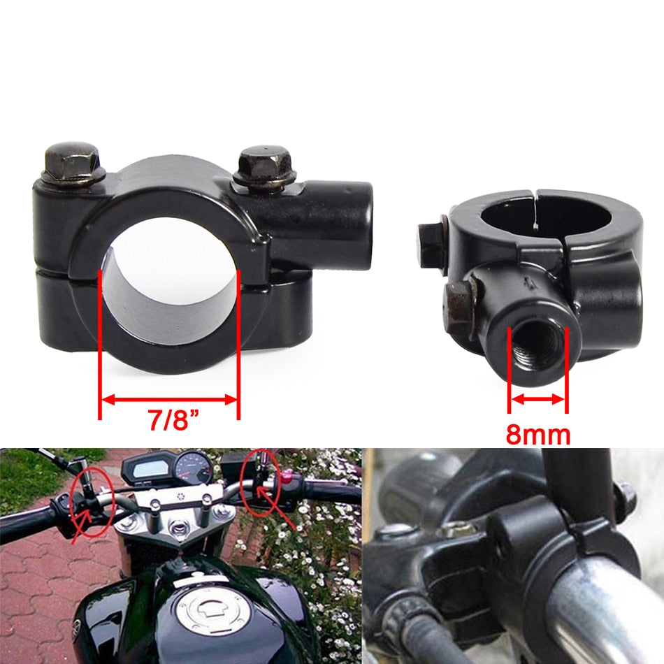 7/8" Motorcycle Handle Bar Mirror Mount Holder Rearview Handlebar Mirror Clamp For KTM Suzuki Honda For Kawasaki BMW Yamaha ATV